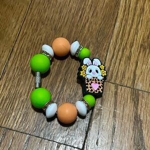Handmade Spring Easter Bunny Beaded Tumbler Stanley cup handle accessory charm